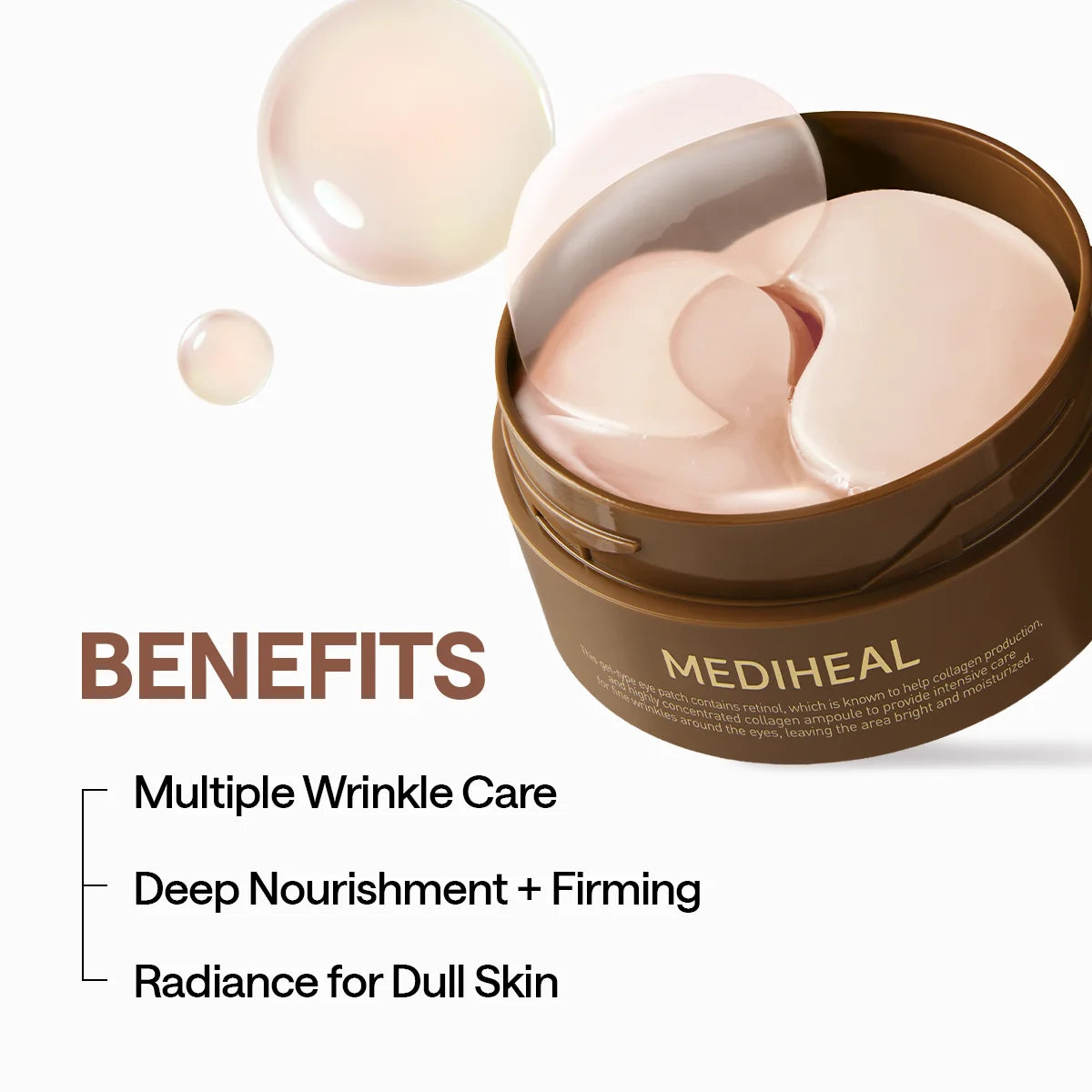 Mediheal Retinol Collagen Eye Ampoule Patch 60 patches — Korean retinol and collagen hydrogel under-eye patches for wrinkles and firmness Australia