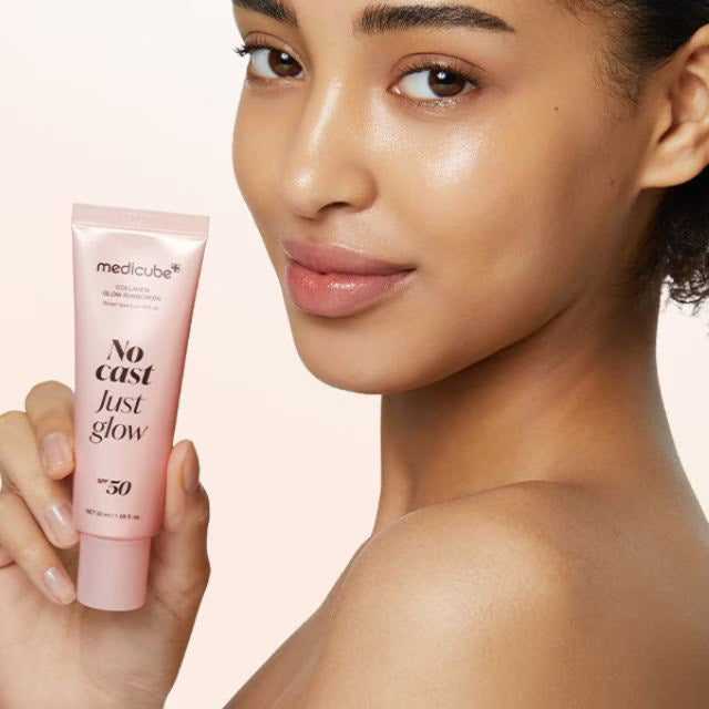 Medicube Collagen Glow Sunscreen SPF50+ PA++++ 50ml — Korean no white cast face sunscreen with collagen, cica and niacinamide Australia