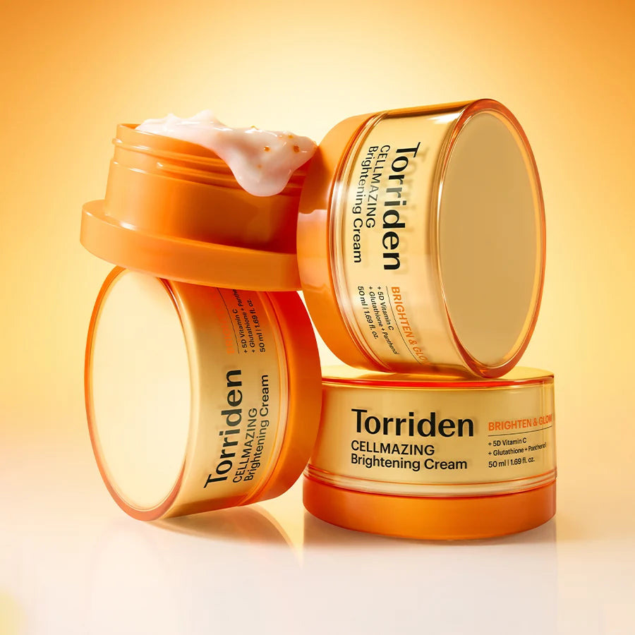 Torriden CELLMAZING Brightening Cream 50ml, vegan Korean vitamin C moisturiser with niacinamide and glutathione that brightens and evens dull skin Australia