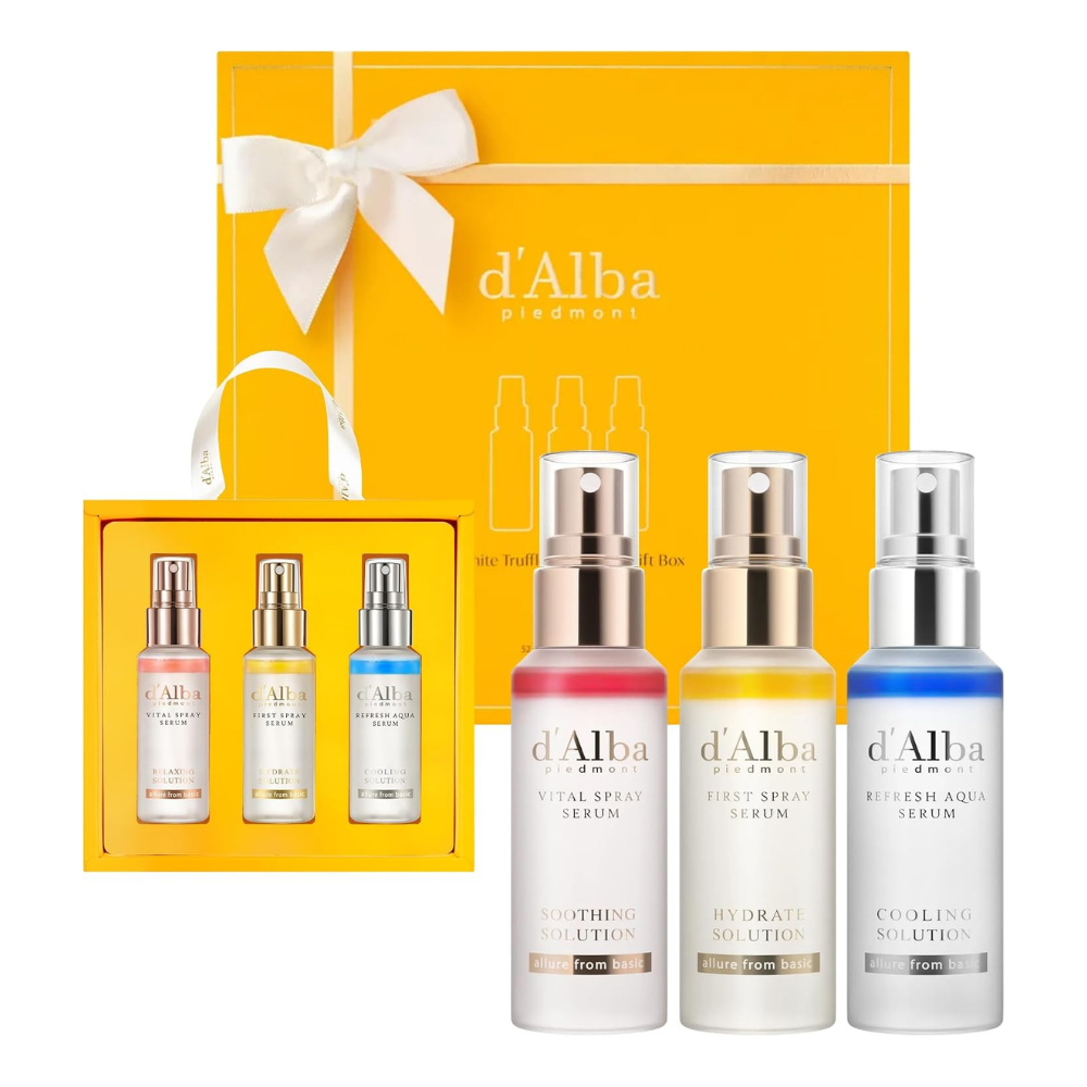 d'Alba White Truffle Spray Serum 3 Solutions Gift Set, three 52ml vegan Korean white truffle spray serums to hydrate, nourish and glow Australia