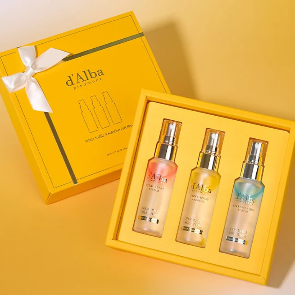 d'Alba White Truffle Spray Serum 3 Solutions Gift Set, three 52ml vegan Korean white truffle spray serums to hydrate, nourish and glow Australia