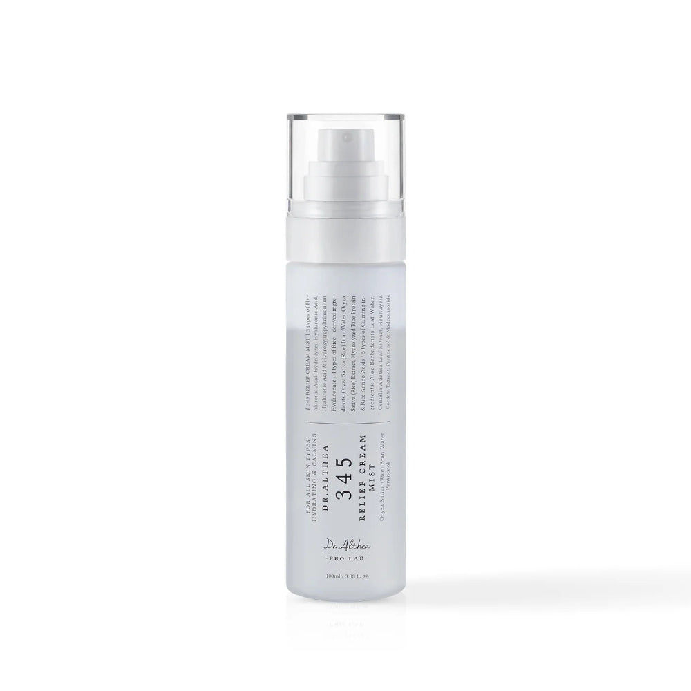Dr. Althea 345 Relief Cream Mist 100ml, soothing Korean cica and panthenol cream-mist for hydration, over or under makeup Australia