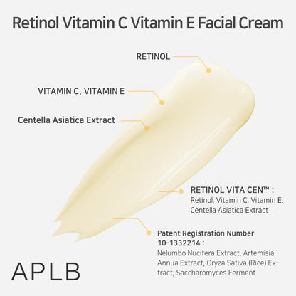 APLB Retinol Vitamin C Vitamin E Facial Cream | RETINOL VITA CEN™ 21.6%