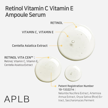 APLB Retinol Vitamin C Vitamin E Ampoule Serum | RETINOL VITA CEN™ 28.1%