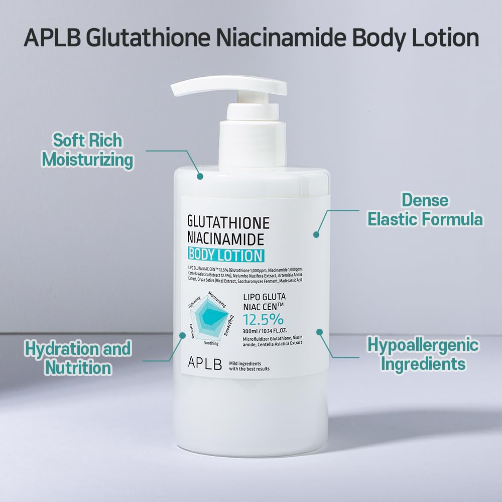 APLB Glutathione Niacinamide Body Lotion | LIPO GLUTA NIAC CEN™ 12.5% 10.14 FL.OZ 300ml | Korean Skincare