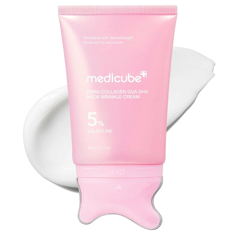 Medicube PDRN Collagen Gua Sha Neck Wrinkle Cream 90g — Korean PDRN collagen retinol neck firming cream with built-in gua sha Australia