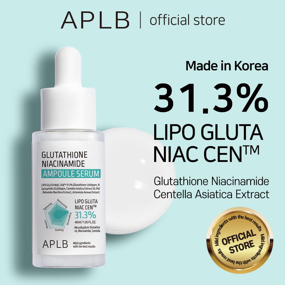 APLB Glutathione Niacinamide Ampoule Serum | LIPO GLUTA NIAC CEN™ 31.3% 1.35 FL.OZ 40ml | Korean Skincare