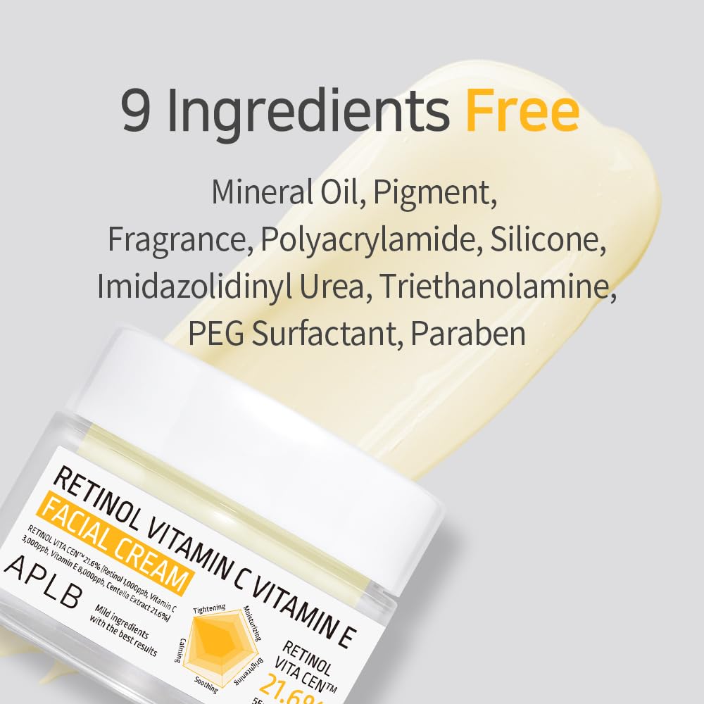 APLB Retinol Vitamin C Vitamin E Facial Cream | RETINOL VITA CEN™ 21.6%