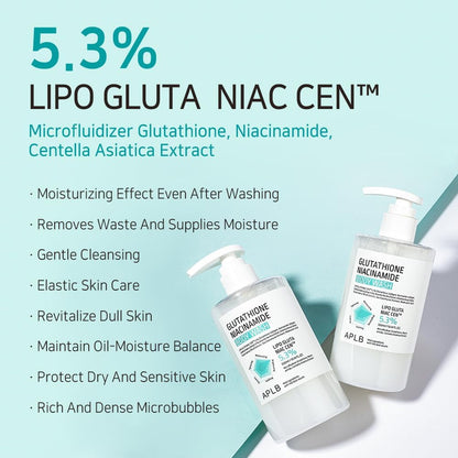 APLB Glutathione Niacinamide Body Wash | LIPO GLUTA NIAC CEN™ 5.3% 10.14 FL.OZ 300ml | Korean Skincare