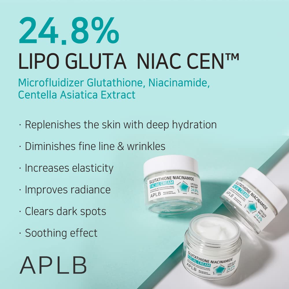 APLB Glutathione Niacinamide Facial Cream | LIPO GLUTA NIAC CEN™ 24.8% 1.86 FL.OZ 55ml | Korean Skincare