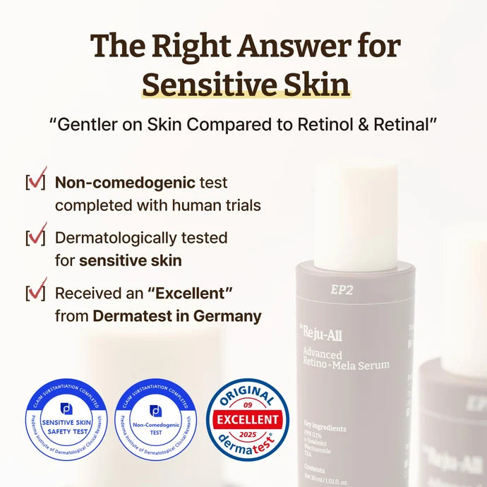 Dr.Reju-All Advanced Retino-Mela Serum 30ml — Korean gentle retinoid HPR and tranexamic acid serum for wrinkles and dark spots Australia