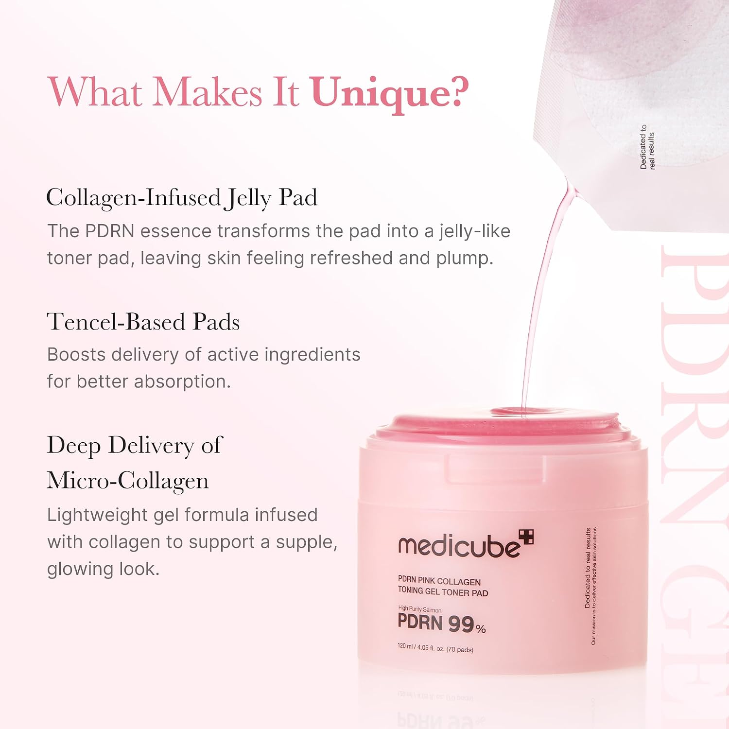 Medicube PDRN Pink Collagen Toning Gel Toner Pad 70 pads — Korean salmon DNA PDRN centella soothing toner pads Australia