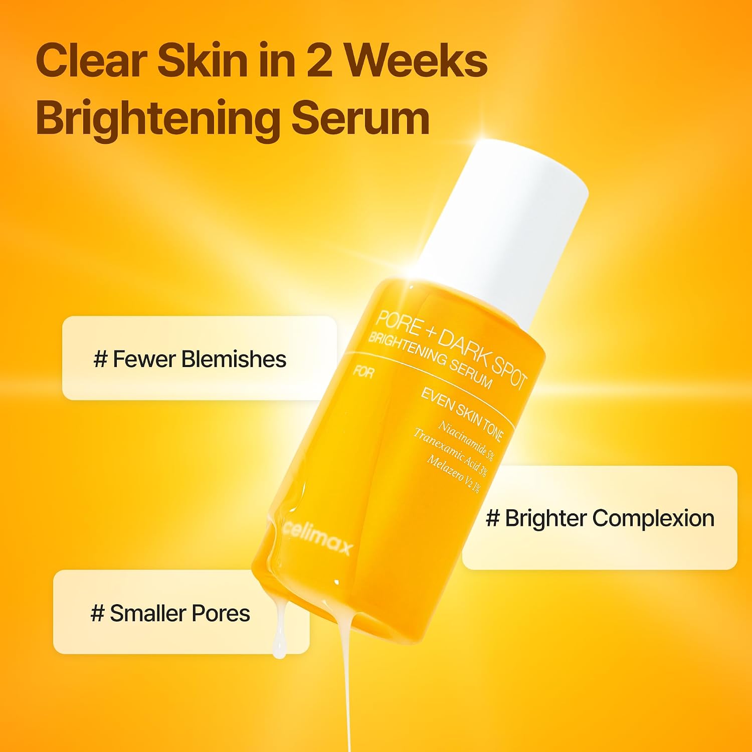Celimax Pore + Dark Spot Brightening Serum 30ml — niacinamide tranexamic acid brightening serum Australia