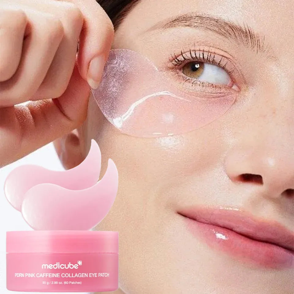 Medicube PDRN Pink Caffeine Collagen Eye Patch 60 patches — Korean hydrogel under eye patches with caffeine, collagen and PDRN for dark circles and puffiness Australia