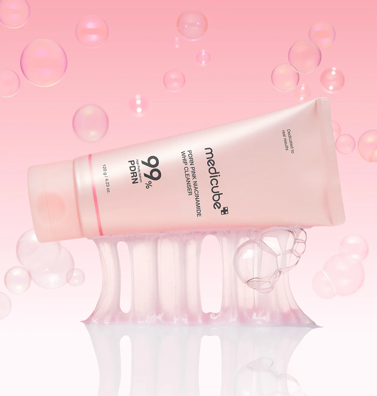 Medicube PDRN Pink Niacinamide Whip Cleanser 120g — Korean marshmallow foaming cleanser with 2% niacinamide, salicylic acid and salmon DNA PDRN Australia