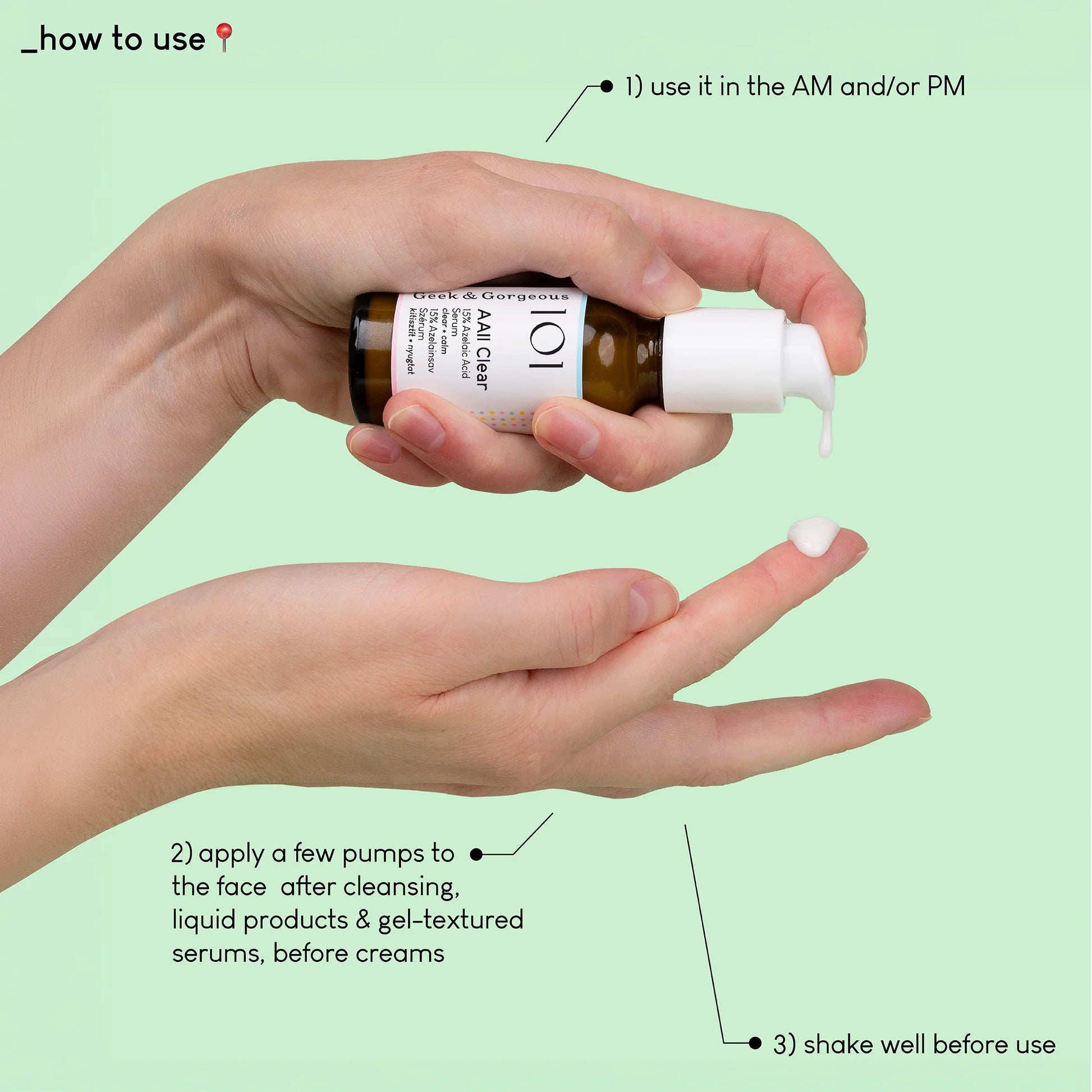 Geek & Gorgeous AAll Clear 15% azelaic acid serum 30ml — fragrance-free vegan serum for blemishes, redness and dark spots Australia