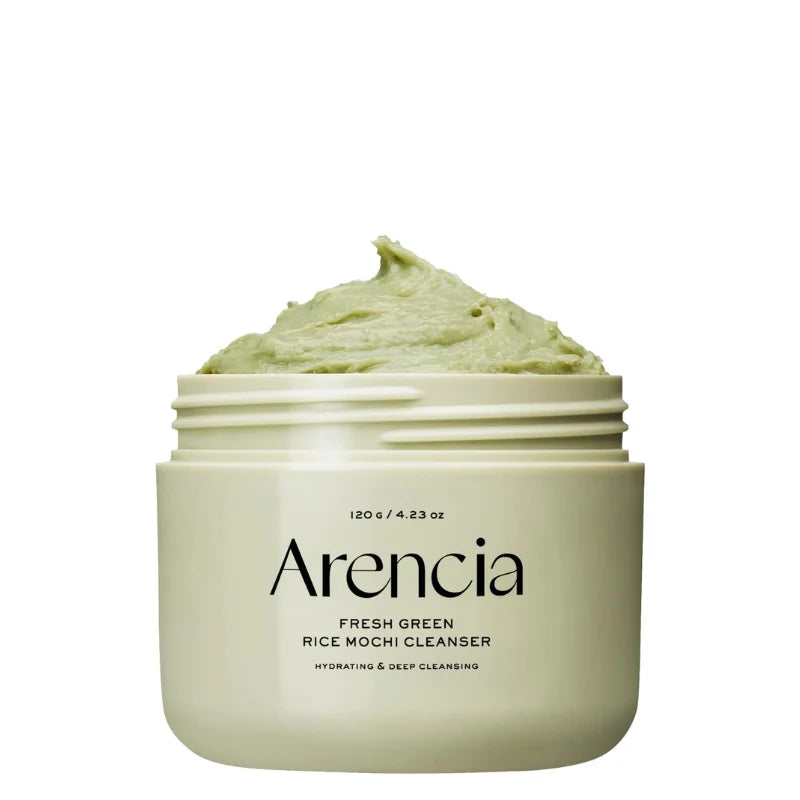 Arencia Fresh Green Rice Mochi Cleanser 120g, vegan Korean rice and green tea mochi foam cleanser for clear, soothed skin Australia