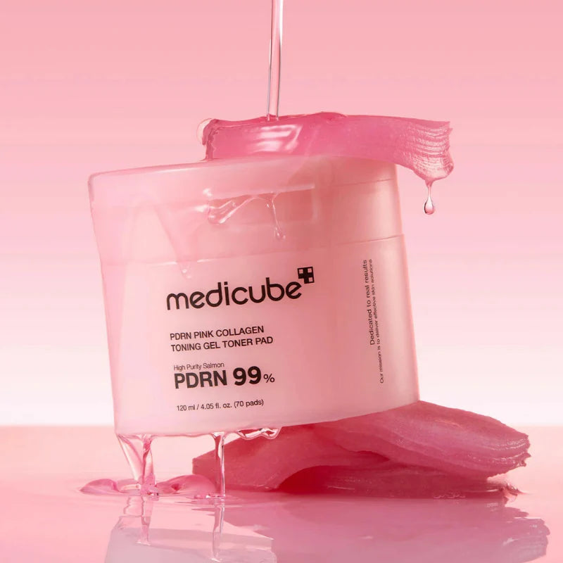 Medicube PDRN Pink Collagen Toning Gel Toner Pad 70 pads — Korean salmon DNA PDRN centella soothing toner pads Australia