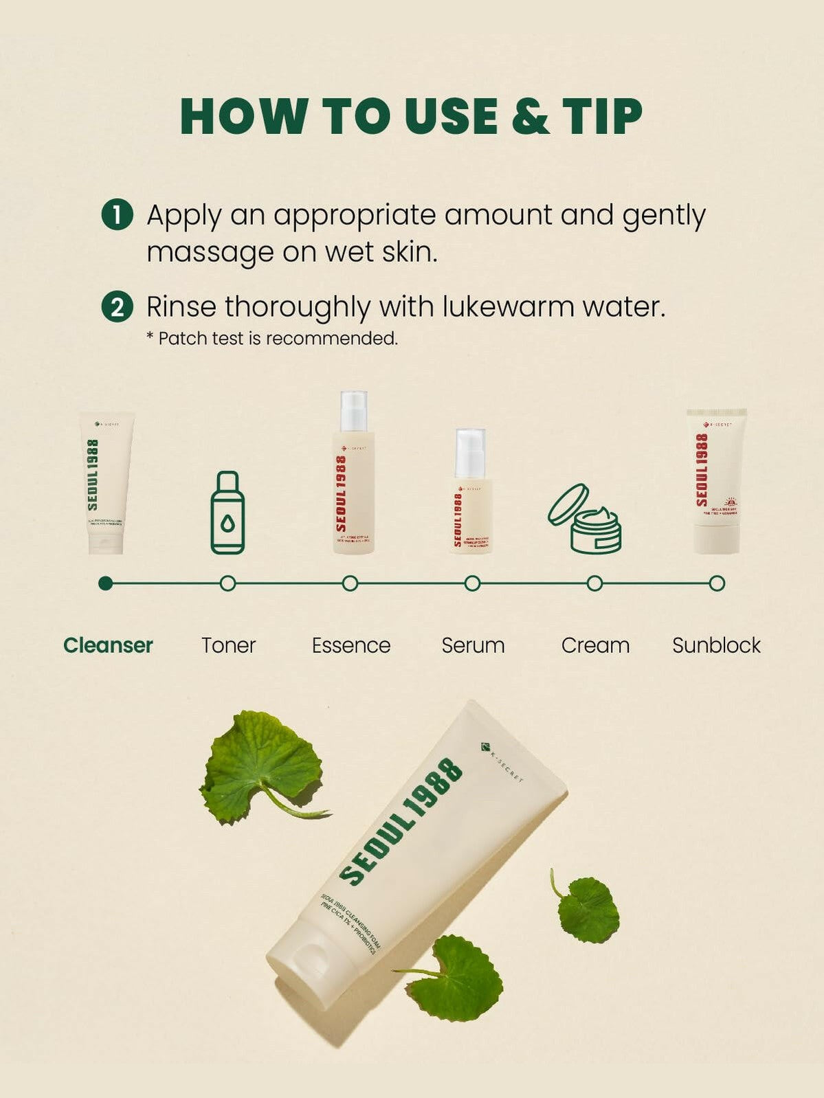 SEOUL 1988 Cleansing Foam : Pine Cica 1% + Probiotics