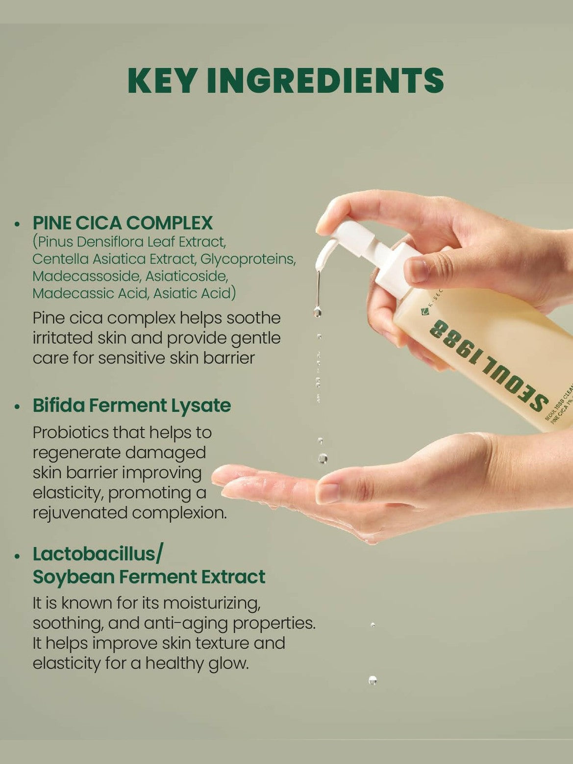 SEOUL 1988 Cleansing Oil : Pine Cica 1% + Probiotics