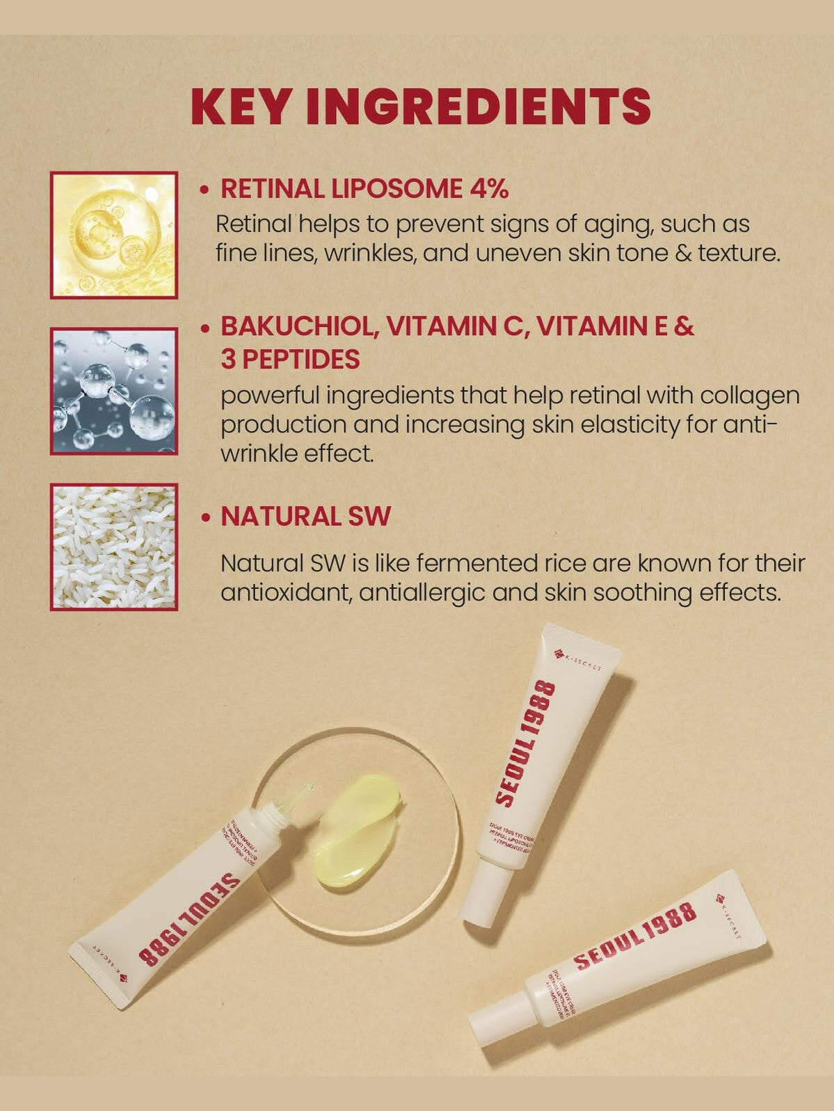 SEOUL 1988 Eye Cream : Retinal Liposome 4% + Fermented Bean