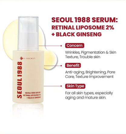 KSECRET - SEOUL 1988 Serum : Retinal Liposome 2% + Black Ginseng