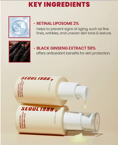 KSECRET - SEOUL 1988 Serum : Retinal Liposome 2% + Black Ginseng