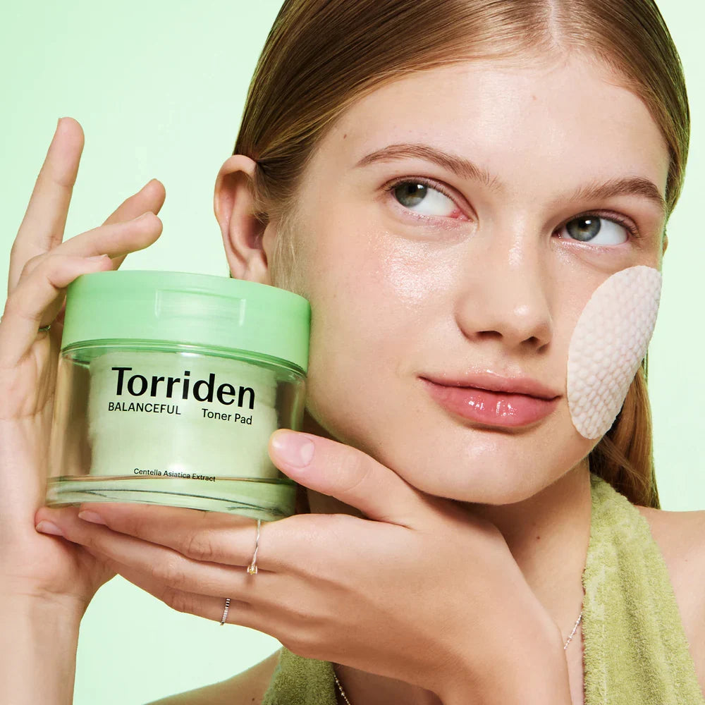 Torriden BALANCEFUL Cica Toner Pad 60 pads, vegan dual-textured Korean centella exfoliating and soothing toner pads for sensitive, blemish-prone skin Australia