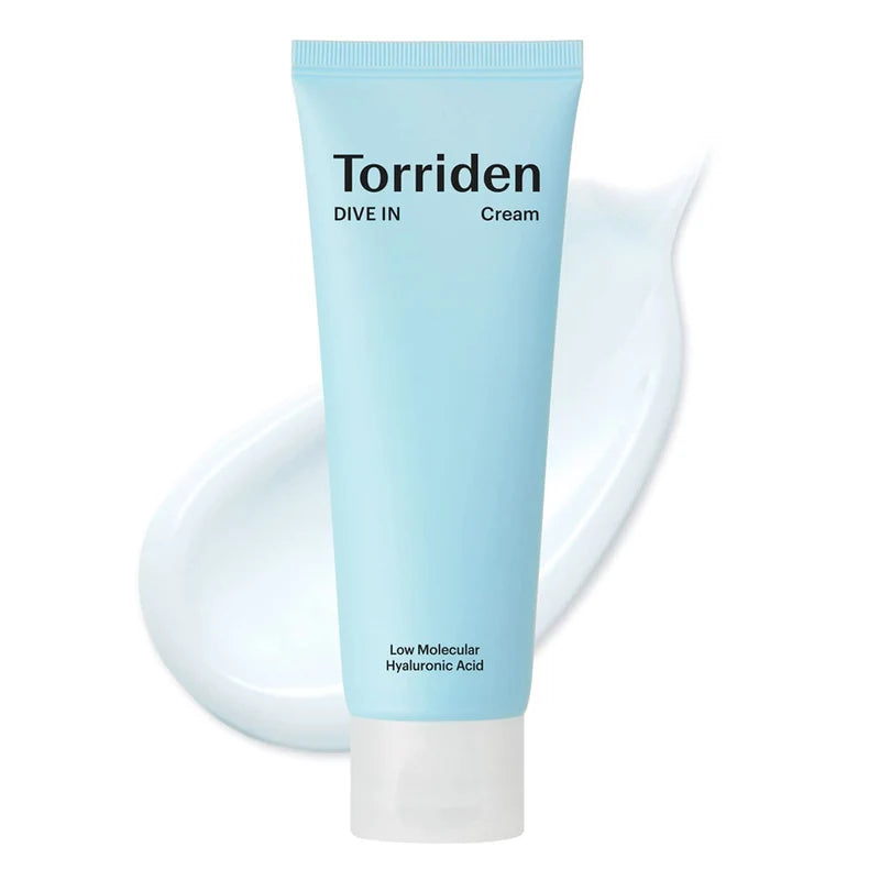 Torriden DIVE-IN Low Molecular Hyaluronic Acid Soothing Cream, Korean lightweight hyaluronic acid gel-cream moisturiser for sensitive and oily skin Australia