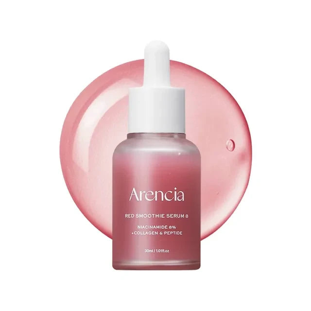 Arencia Fresh Red Smoothie Serum 8 30ml, Korean 8% niacinamide and vitamin C serum for brightening and smaller-looking pores Australia