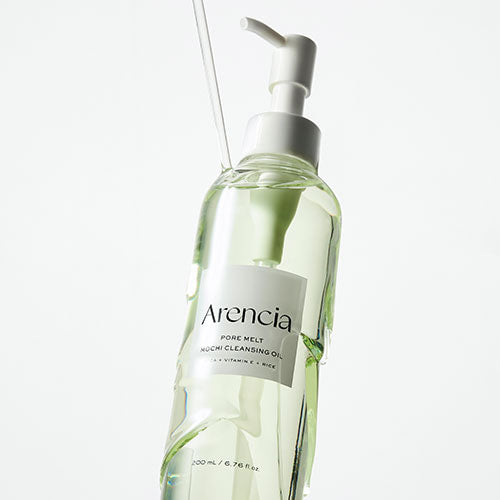 Arencia Pore Melt Mochi Cleansing Oil 200ml, vegan Korean rice and tea tree cleansing oil for melting away makeup Australia