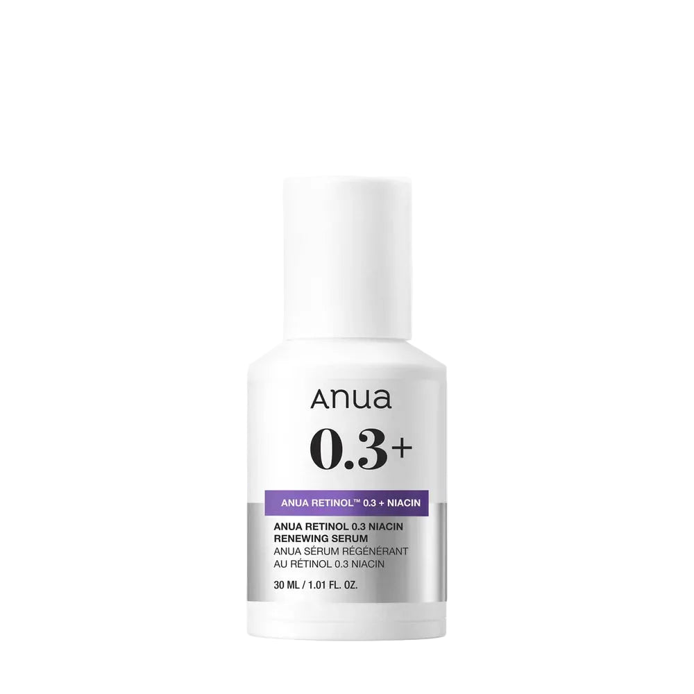 Anua Retinol 0.3% + Niacin Renewing Serum 30ml — gentle Korean retinol and 5% niacinamide serum for texture, pores and fine lines Australia