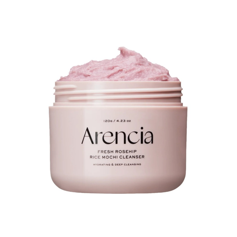 Arencia Fresh Rosehip Rice Mochi Cleanser 120g, vegan Korean rosehip and rice cleanser for nourished, soft dry skin Australia