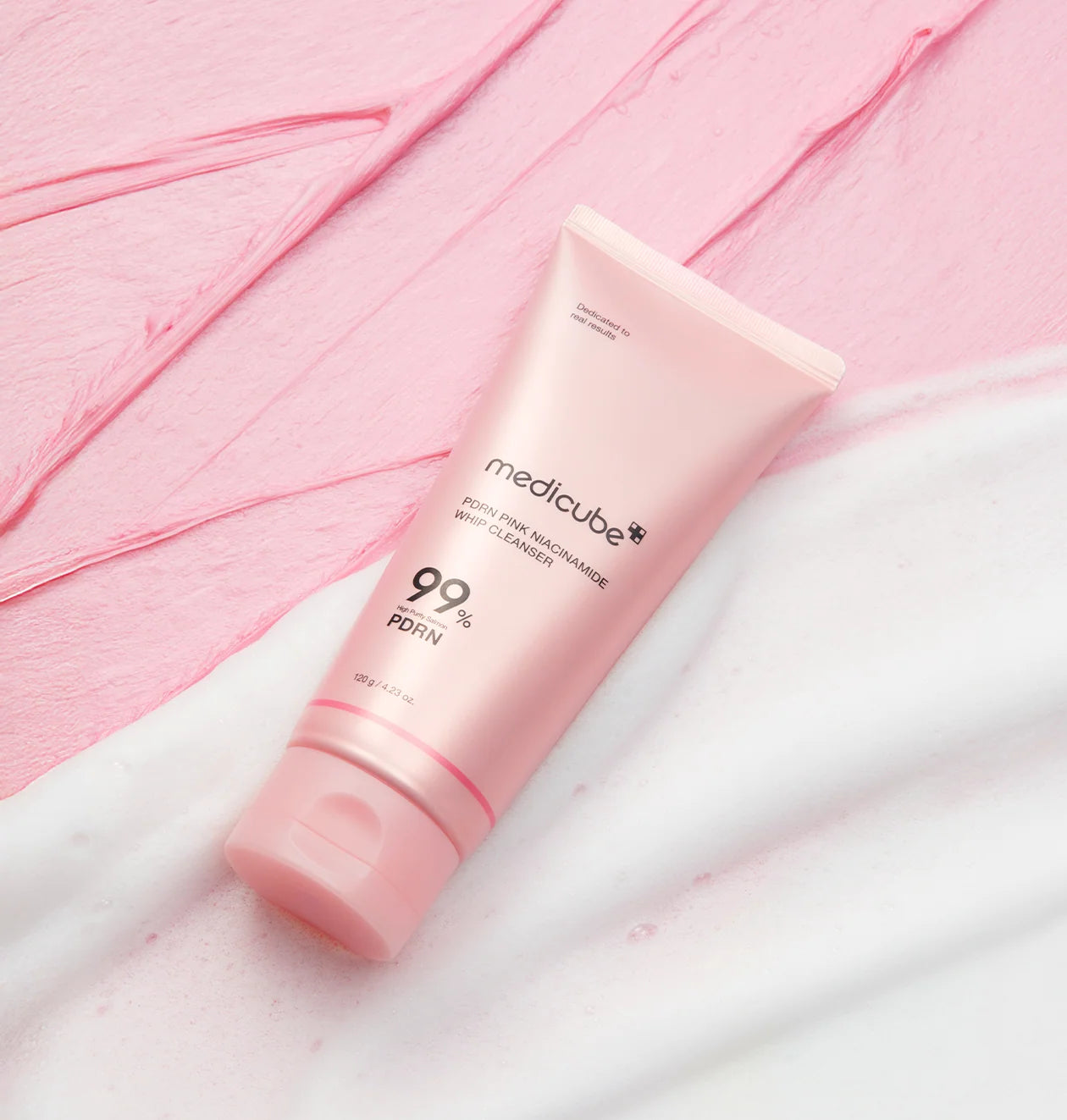 Medicube PDRN Pink Niacinamide Whip Cleanser 120g — Korean marshmallow foaming cleanser with 2% niacinamide, salicylic acid and salmon DNA PDRN Australia