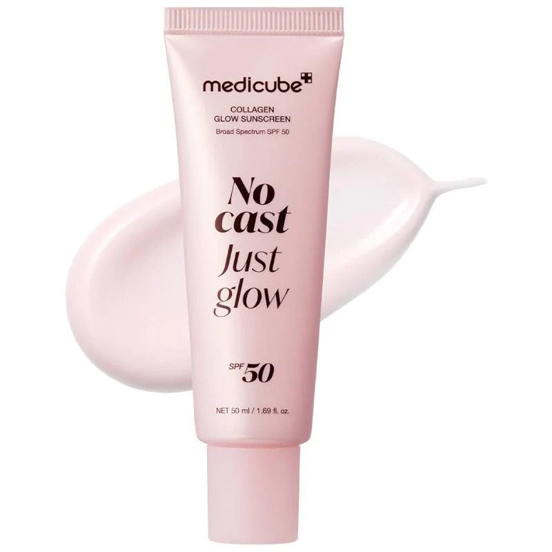 Medicube Collagen Glow Sunscreen SPF50+ PA++++ 50ml — Korean no white cast face sunscreen with collagen, cica and niacinamide Australia