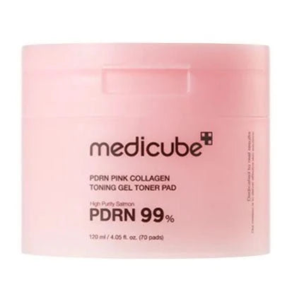 Medicube PDRN Pink Collagen Toning Gel Toner Pad 70 pads — Korean salmon DNA PDRN centella soothing toner pads Australia