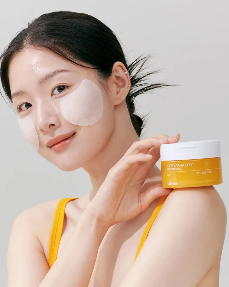 Celimax Pore + Dark Spot Brightening Pad 40 pads — niacinamide AHA BHA exfoliating brightening toner pads Australia
