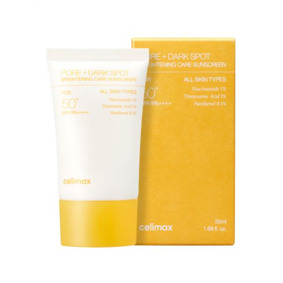 Celimax Pore + Dark Spot Brightening Care Sunscreen SPF50+ PA++++ 50ml — Korean brightening sunscreen no white cast Australia