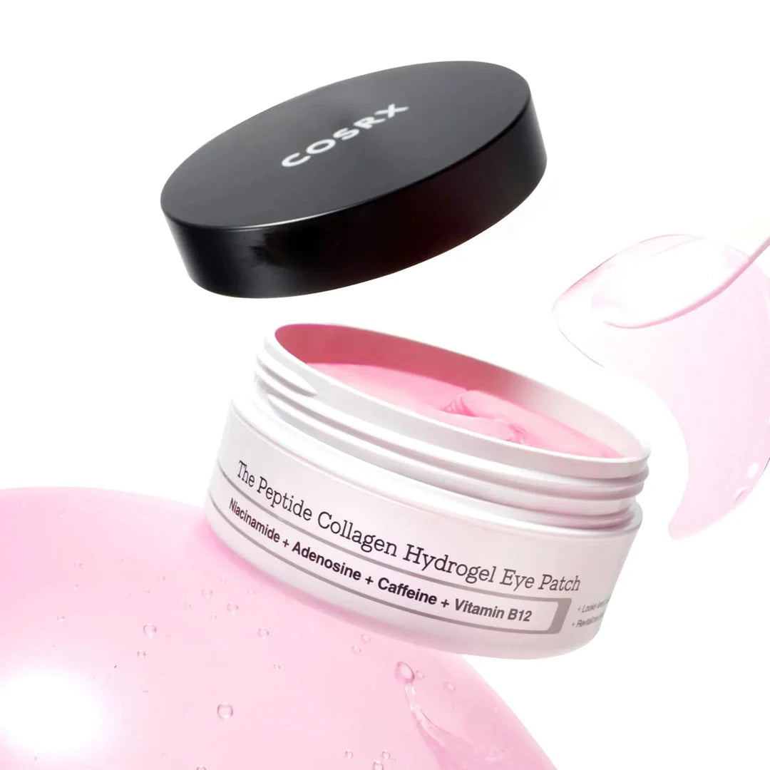 COSRX The Peptide Collagen Hydrogel Eye Patch 60 patches, Korean peptide collagen and caffeine under-eye patches for puffiness, fine lines and firmness Australia