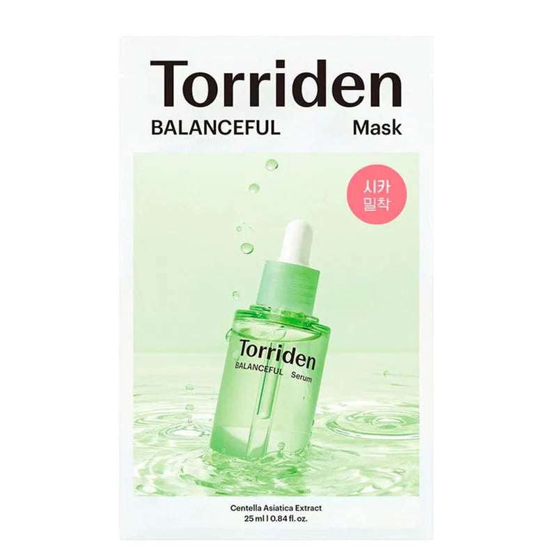 Torriden BALANCEFUL Cica Mask Pack, vegan fragrance-free Korean centella soothing sheet mask to calm redness and hydrate Australia