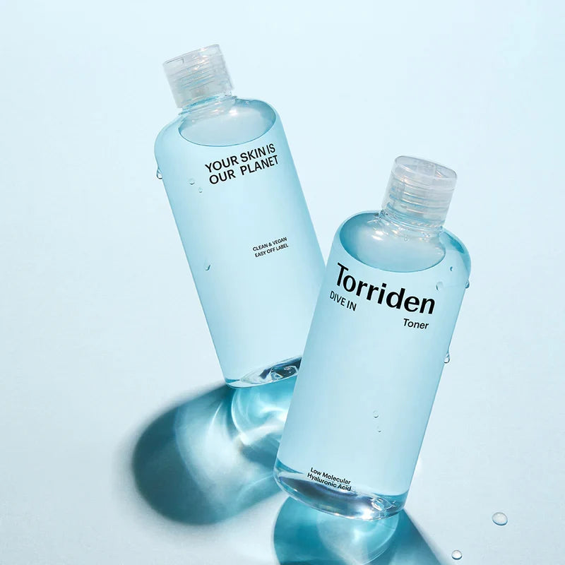 Torriden DIVE-IN Low Molecular Hyaluronic Acid Toner 300ml, vegan Korean five-form hyaluronic acid hydrating toner for plump, dewy skin Australia